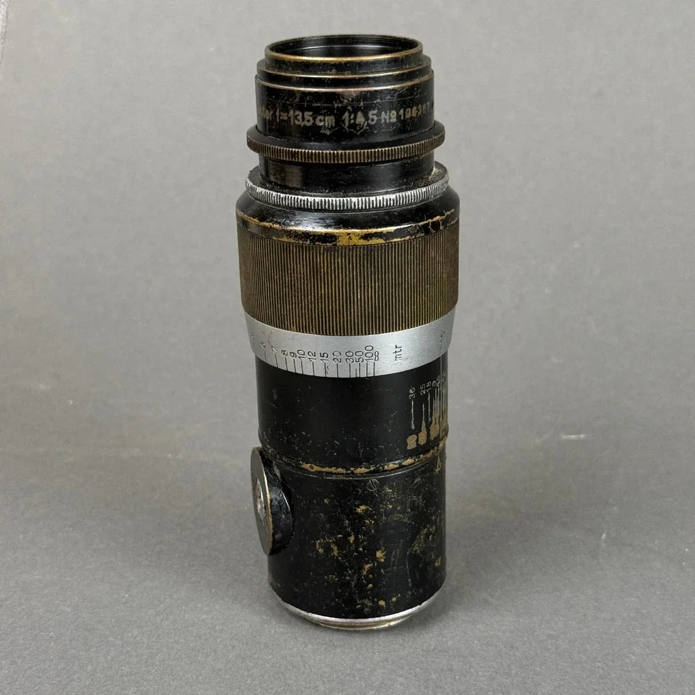 Ernst Leitz Wetzlar 1934 Hektor 13.5cm 135mm f4.5 Lens No 196367 Vintage Black